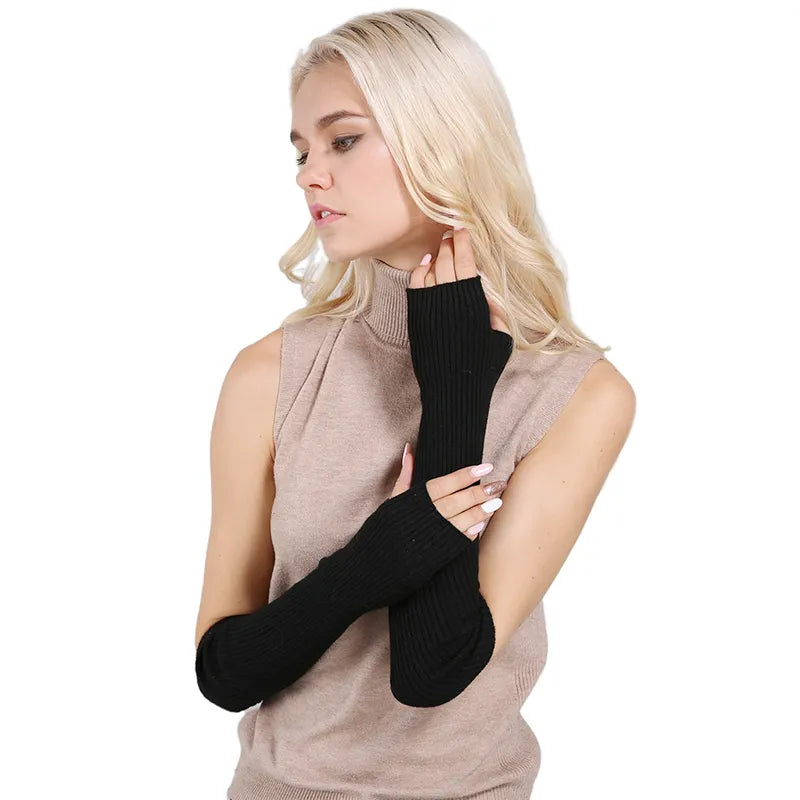 Maddi Ribbed Knit Arm Warmers